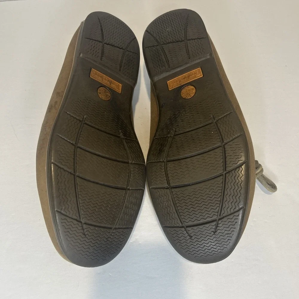 Timberland Leather Boat Shoes Men's 11.5 Light Brown Casual Slip On Loafer 2 Eye